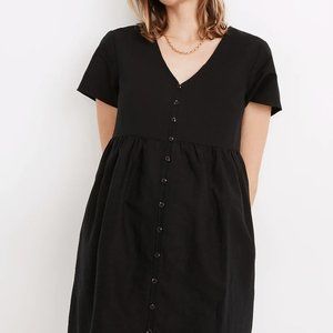 MADEWELL Linen-Blend Alexandra Button-Front Mini Dress